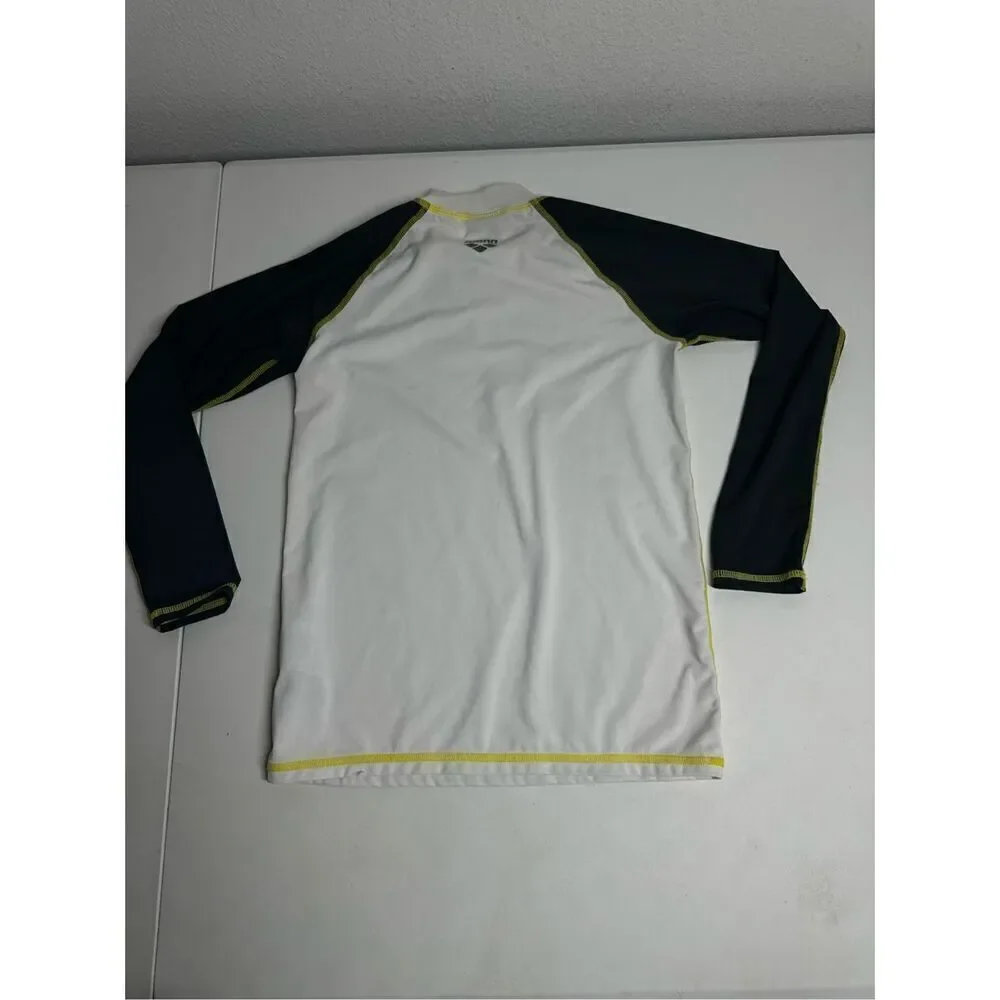 Arena BOYS LONG SLEEVE RASH GUARD UPF 40+ White Gray Size 28 UV protection
